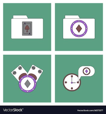 Set of casino gamble icons on backgrounds vector image