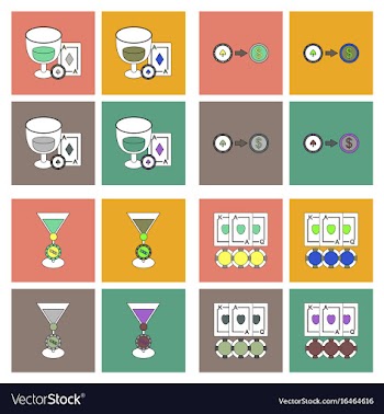 Set of casino gamble icons on backgrounds vector image