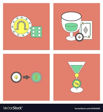 Set of casino gamble icons on backgrounds vector image