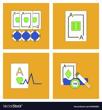 Set of casino gamble icons on backgrounds vector image