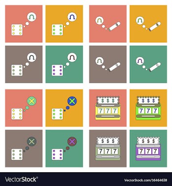 Set of casino gamble icons on backgrounds vector image