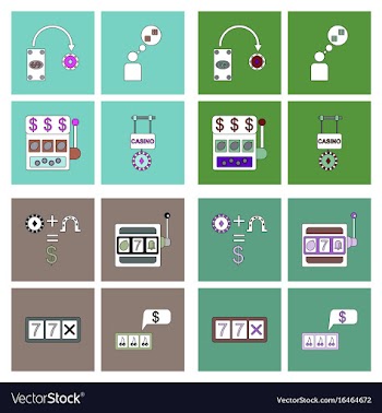 Set of casino gamble icons on backgrounds vector image