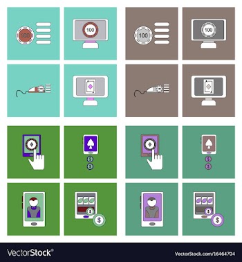 Set of casino gamble icons on backgrounds vector image