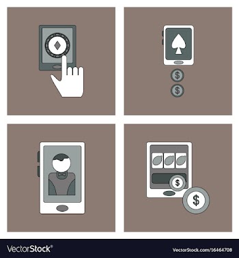 Set of casino gamble icons on backgrounds vector image