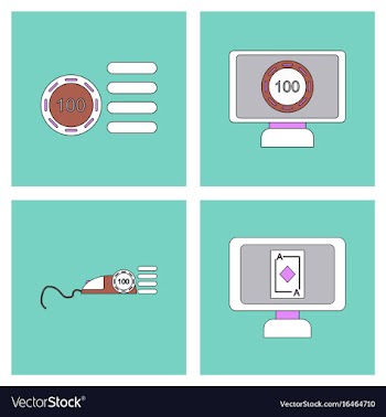 Set of casino gamble icons on backgrounds vector image