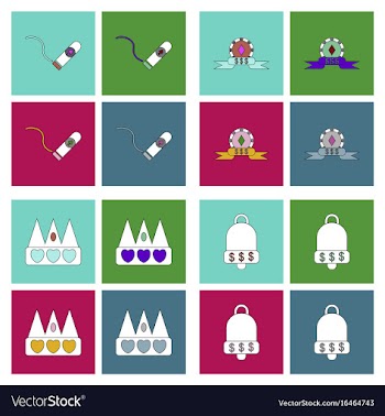 Set of casino gamble icons on backgrounds vector image