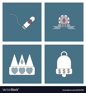 Set of casino gamble icons on backgrounds vector image