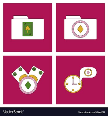 Set of casino gamble icons on backgrounds vector image
