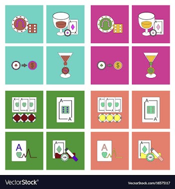 Set of casino gamble icons on backgrounds vector image
