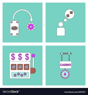 Set of casino gamble icons on backgrounds vector image