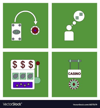 Set of casino gamble icons on backgrounds vector image