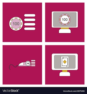Set of casino gamble icons on backgrounds vector image