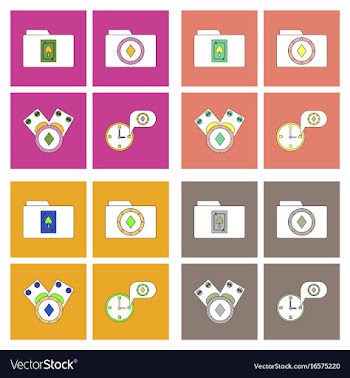 Set of casino gamble icons on backgrounds vector image