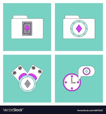Set of casino gamble icons on backgrounds vector image