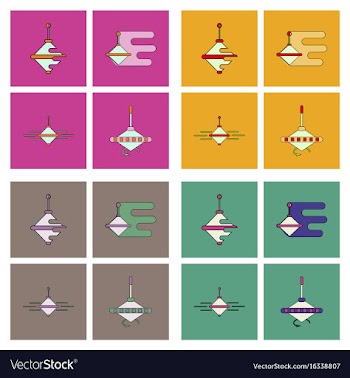 Set of children toys in different sets in flet on vector image