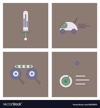 Set of children toys in different sets in flet on vector image