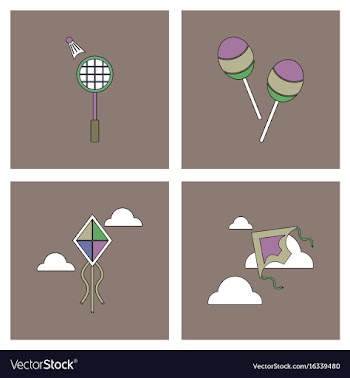 Set of children toys in different sets in flet on vector image
