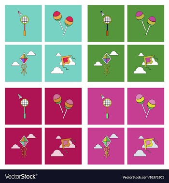 Set of children toys in different sets in flet on vector image