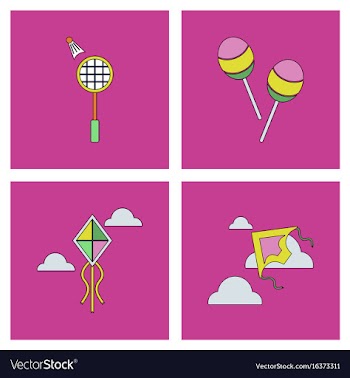 Set of children toys in different sets in flet on vector image