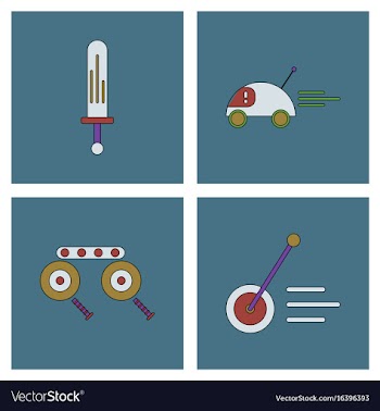 Set of children toys in different sets in flet on vector image