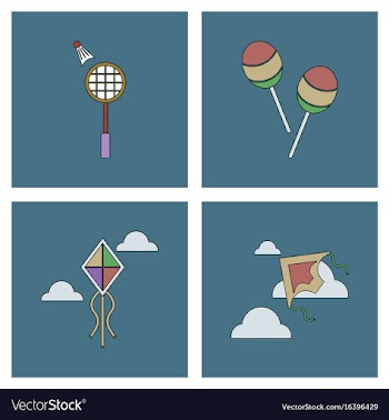 Set of children toys in different sets in flet on vector image