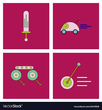 Set of children toys in different sets in flet on vector image