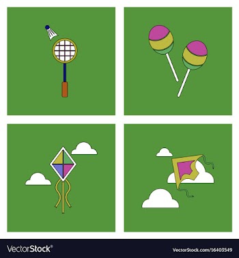 Set of children toys in different sets in flet on vector image