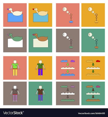 Set of children toys in different sets in flet on vector image