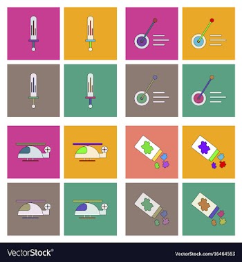 Set of children toys in different sets in flet on vector image
