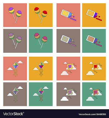 Set of children toys in different sets in flet on vector image