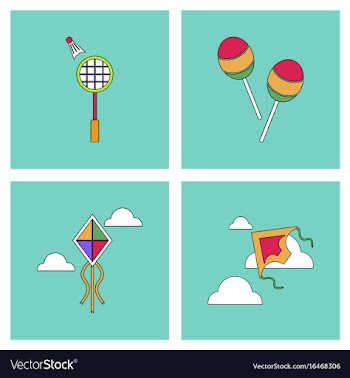 Set of children toys in different sets in flet on vector image