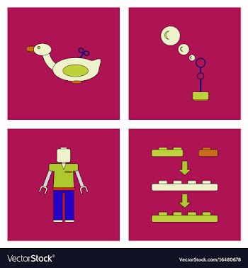 Set of children toys in different sets in flet on vector image
