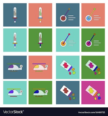 Set of children toys in different sets in flet on vector image