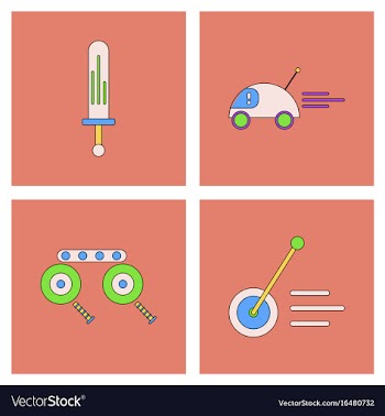 Set of children toys in different sets in flet on vector image