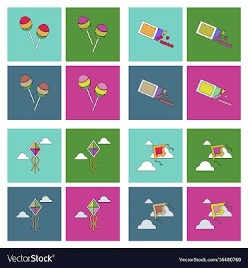 Set of children toys in different sets in flet on vector image