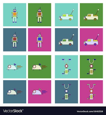 Set of children toys in different sets in flet on vector image