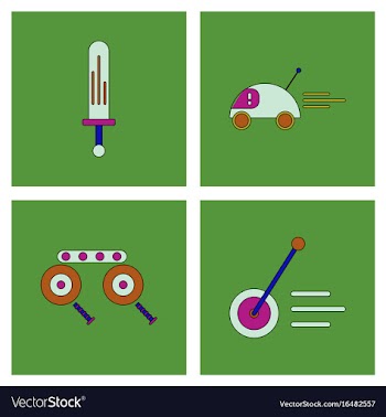 Set of children toys in different sets in flet on vector image