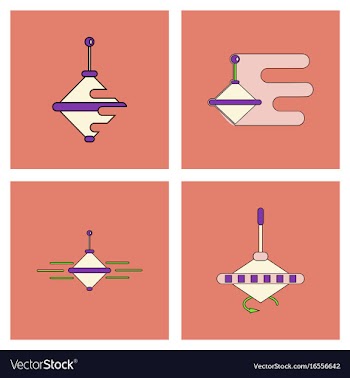 Set of children toys in different sets in flet on vector image