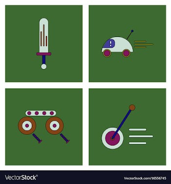 Set of children toys in different sets in flet on vector image