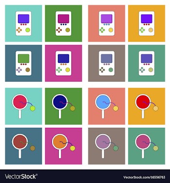 Set of children toys in different sets in flet on vector image