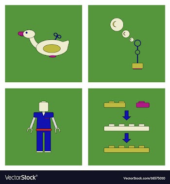 Set of children toys in different sets in flet on vector image
