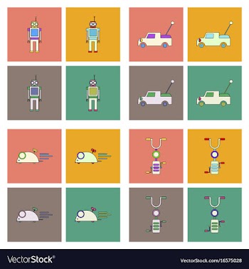 Set of children toys in different sets in flet on vector image