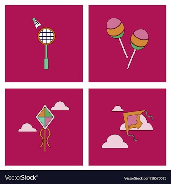 Set of children toys in different sets in flet on vector image