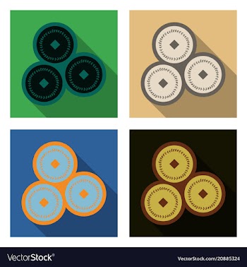 Set of chinese copper coins translation vector image