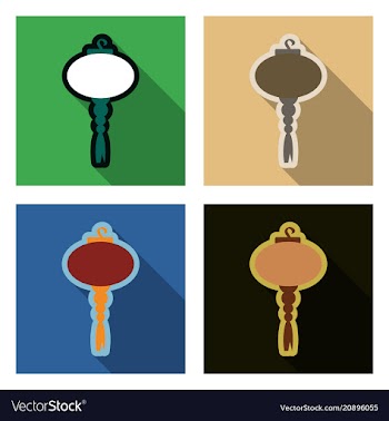 Set of chinese lanterns hanging in chinese style vector image