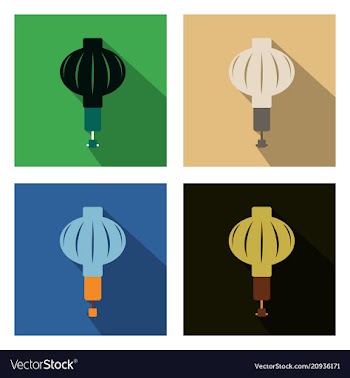 Set of chinese lanterns hanging in chinese style vector image