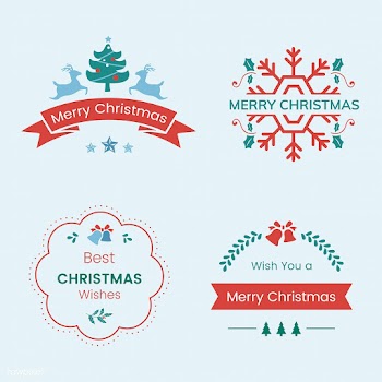 Set of Christmas badges vector | Free stock vector - 494232