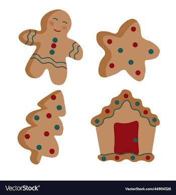 set of christmas gingerbread cookies