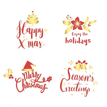 Set of Christmas greeting badge vectors | Free stock vector - 494224