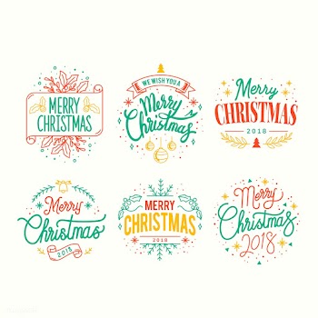 Set of Christmas greeting badge vectors | Free stock vector - 495460